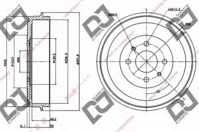 DJ PARTS br1014 -  Тормозной барабан
